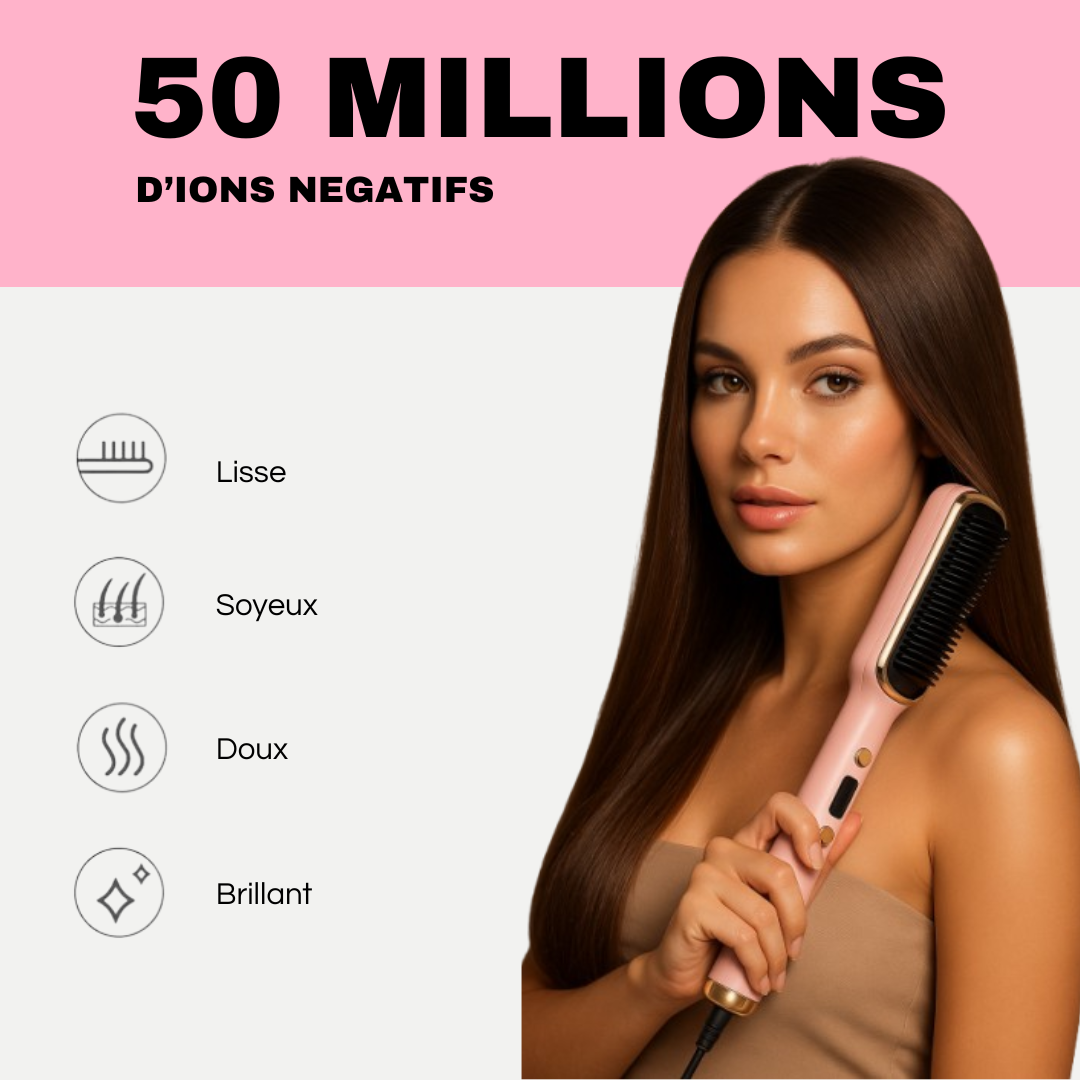 Brushair - Obtenez des cheveux lisses et parfaits comme au salon en seulement 2 minutes !
