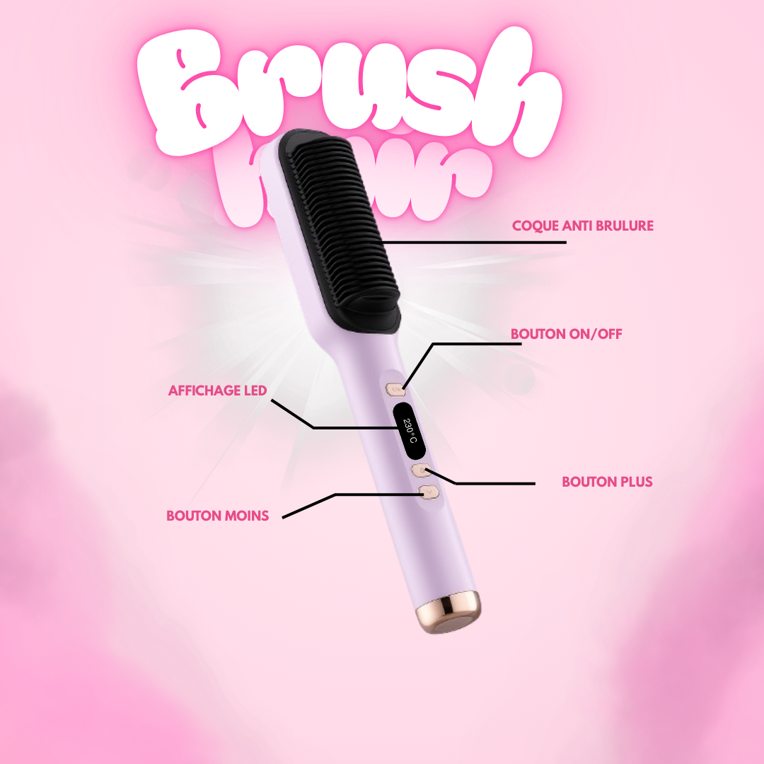 Brushair - Obtenez des cheveux lisses et parfaits comme au salon en seulement 2 minutes !